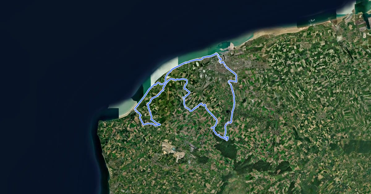 Маршрут Tour du Calaisis на спутниковом снимке