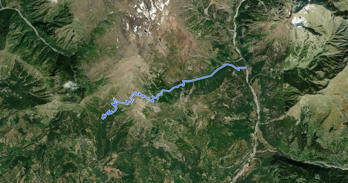 Маршрут Tour du Chaillol (Variante par le Refuge du Tourond) на спутниковом снимке