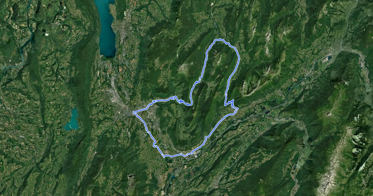 Маршрут Tour du Colombier d'Aillon на спутниковом снимке