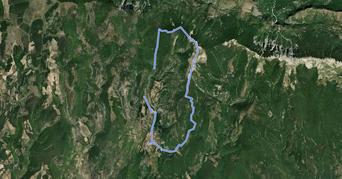 Маршрут Tour du Contras на спутниковом снимке