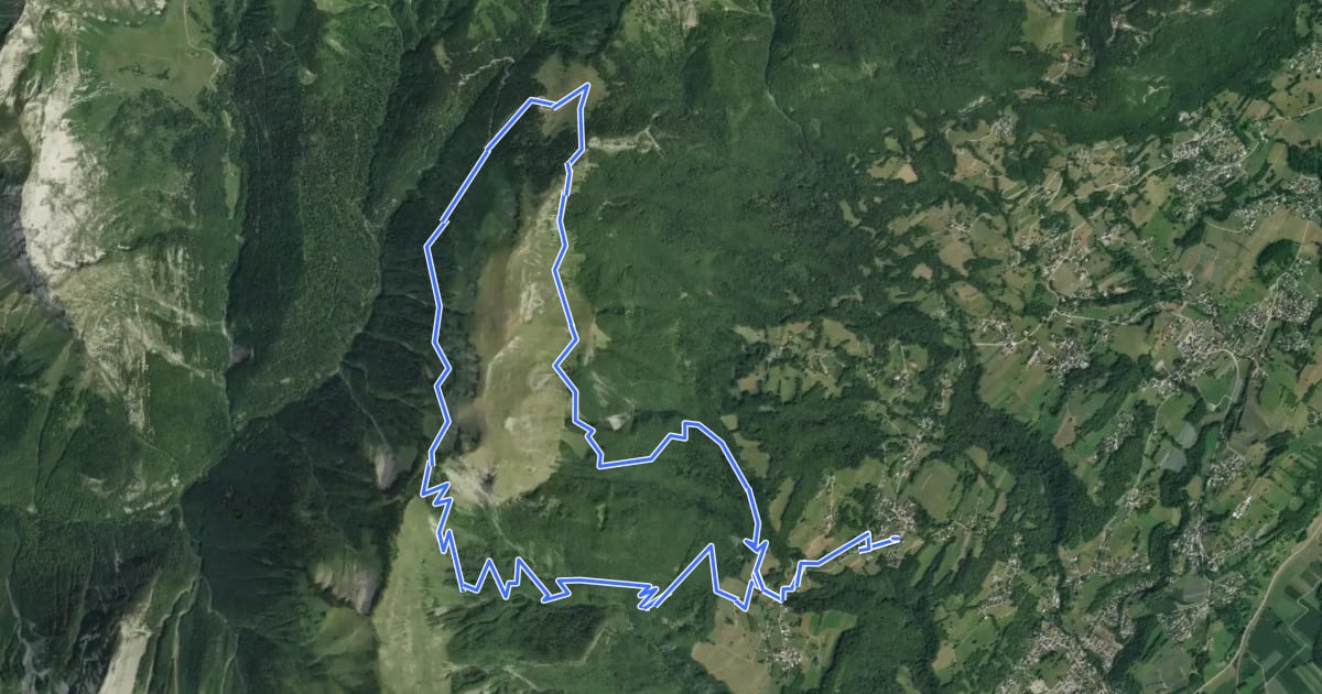 Маршрут Tour du Grand Roc на спутниковом снимке
