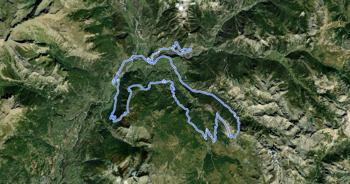 Маршрут Tour du Guillestrois на спутниковом снимке