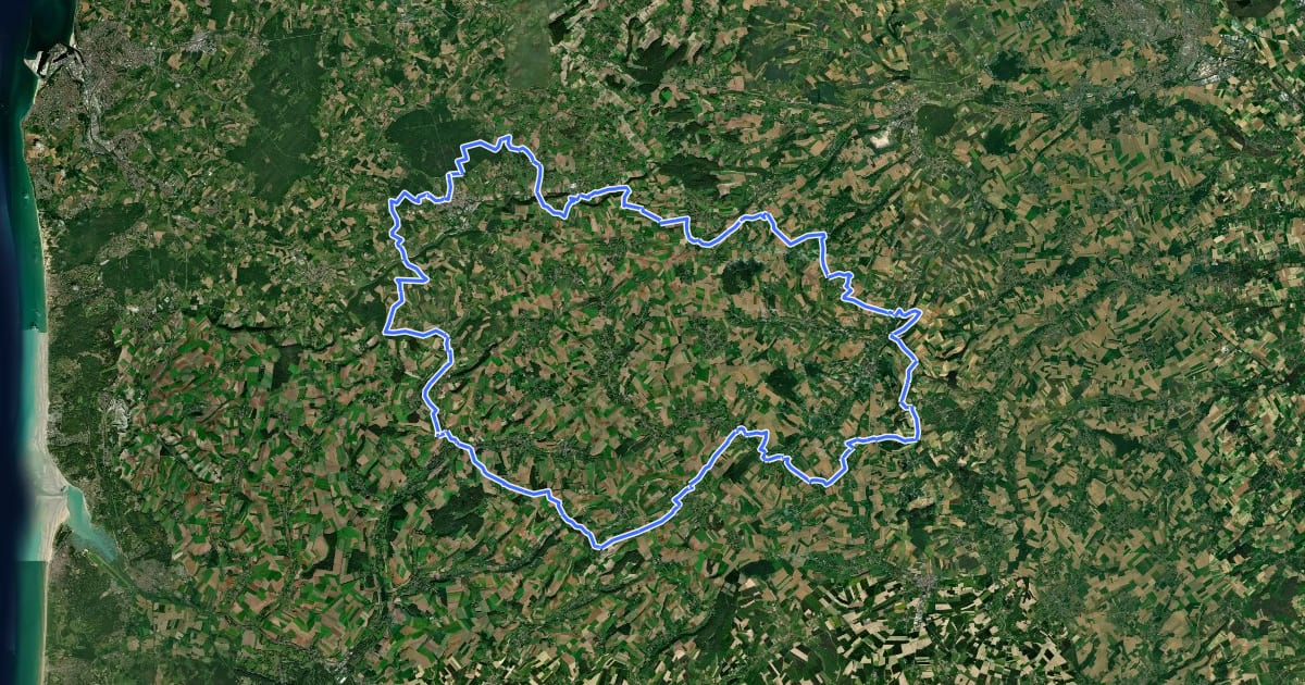 Маршрут Tour du Haut Pays d'Artois на спутниковом снимке