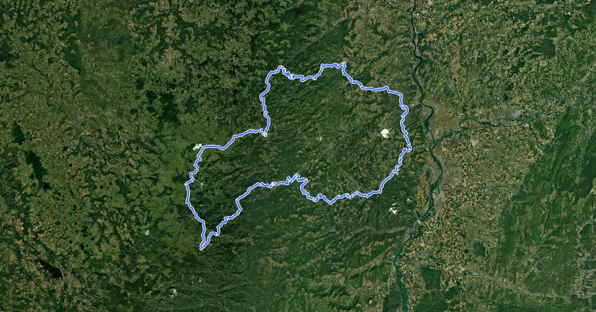 Маршрут Tour du Haut-Vivarais на спутниковом снимке