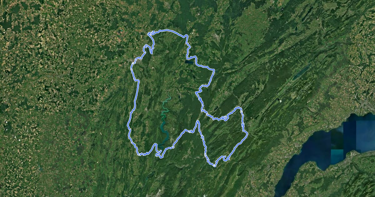Маршрут Tour du Jura à Vélo Sportif на спутниковом снимке
