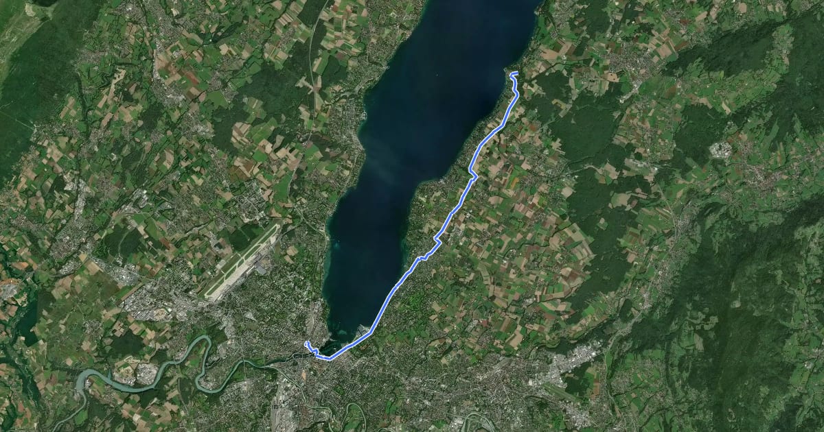 Маршрут Tour du Léman - Étape 1 на спутниковом снимке