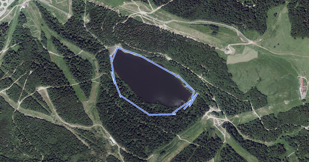 Маршрут Tour du Lac на спутниковом снимке