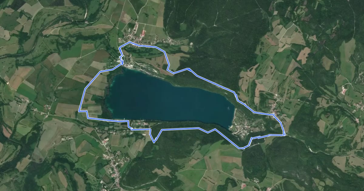 Маршрут Tour du Lac на спутниковом снимке