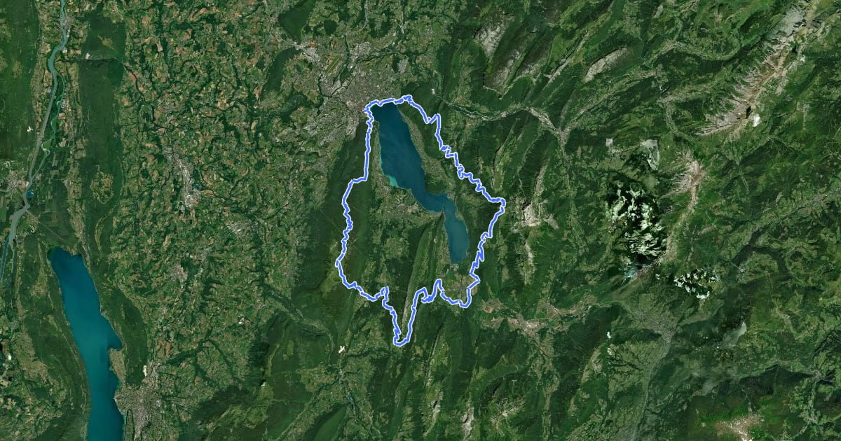 Маршрут Tour du Lac d'Annecy на спутниковом снимке