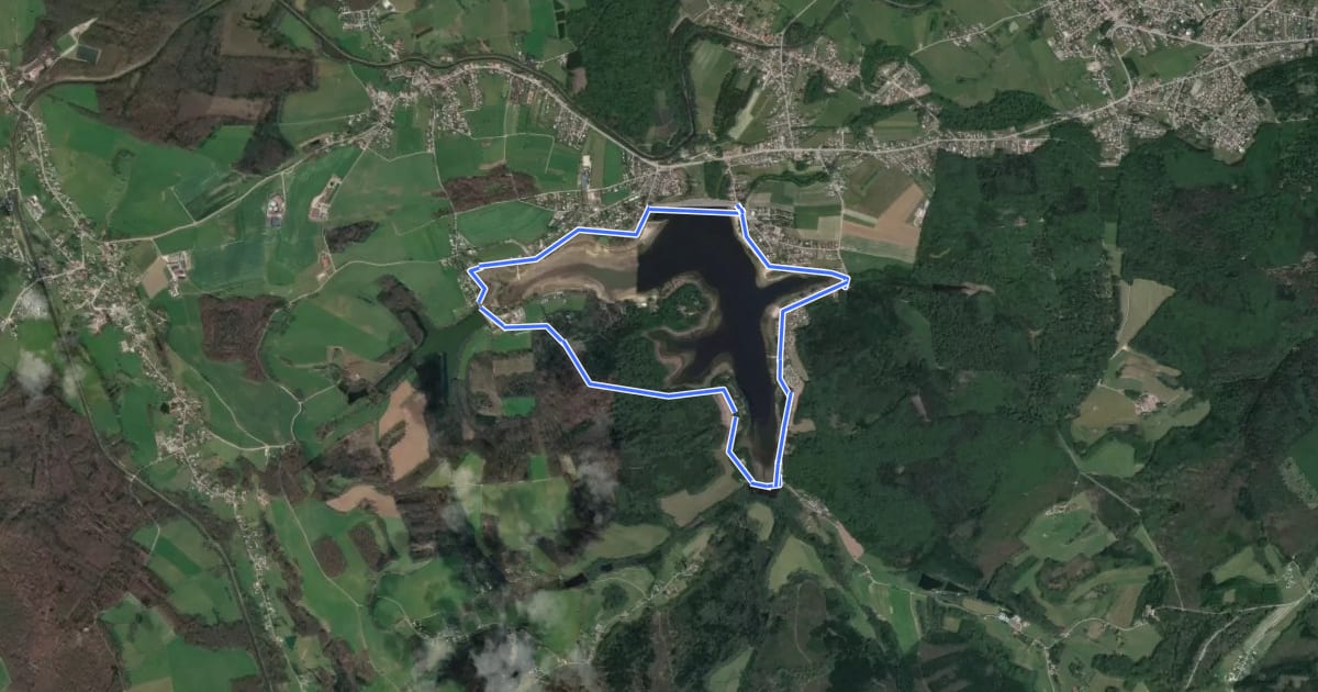 Маршрут Tour du Lac de Bouzey pour piétons на спутниковом снимке