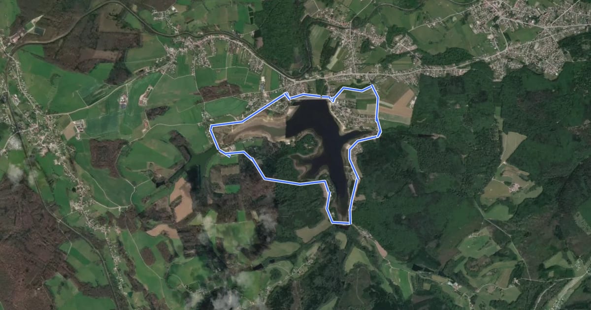 Маршрут Tour du Lac de Bouzey pour vélos на спутниковом снимке