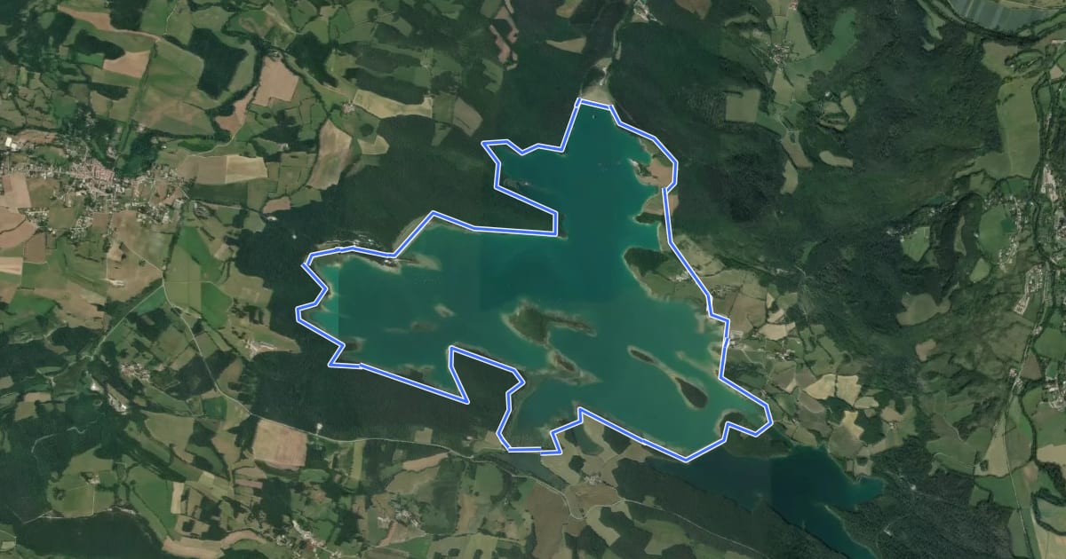 Маршрут Tour du Lac de Montbel на спутниковом снимке