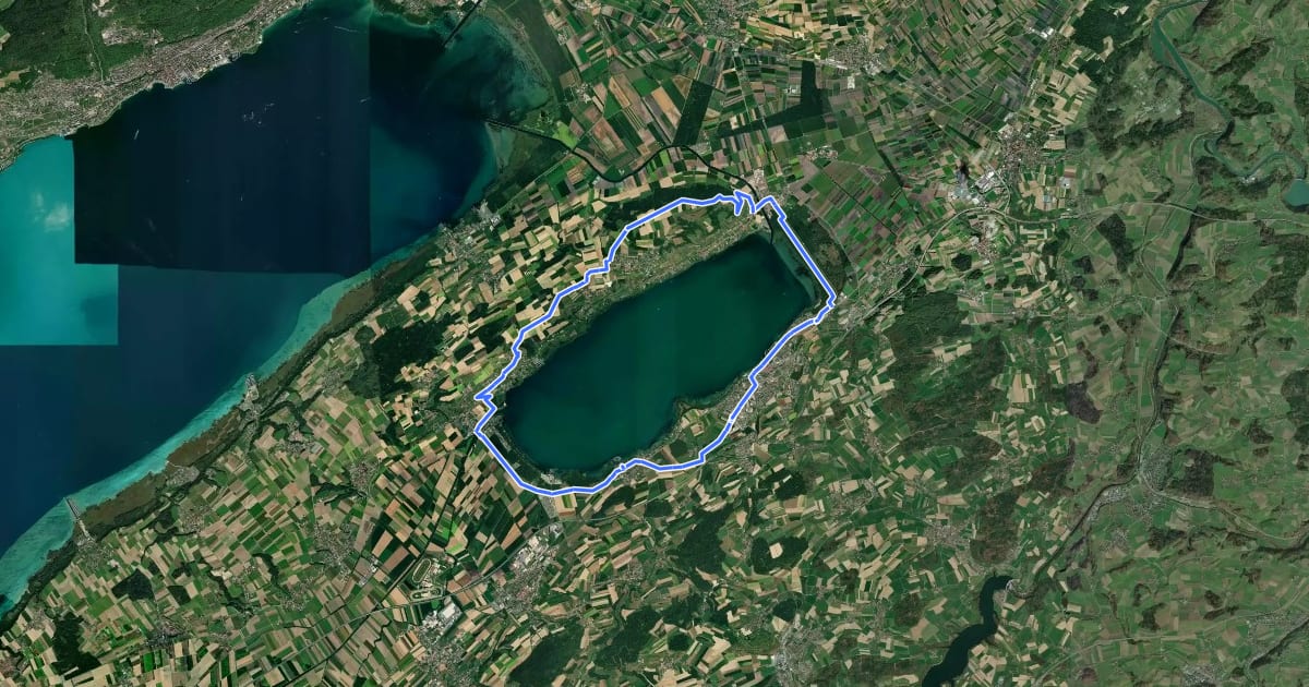 Маршрут Tour du Lac de Morat на спутниковом снимке