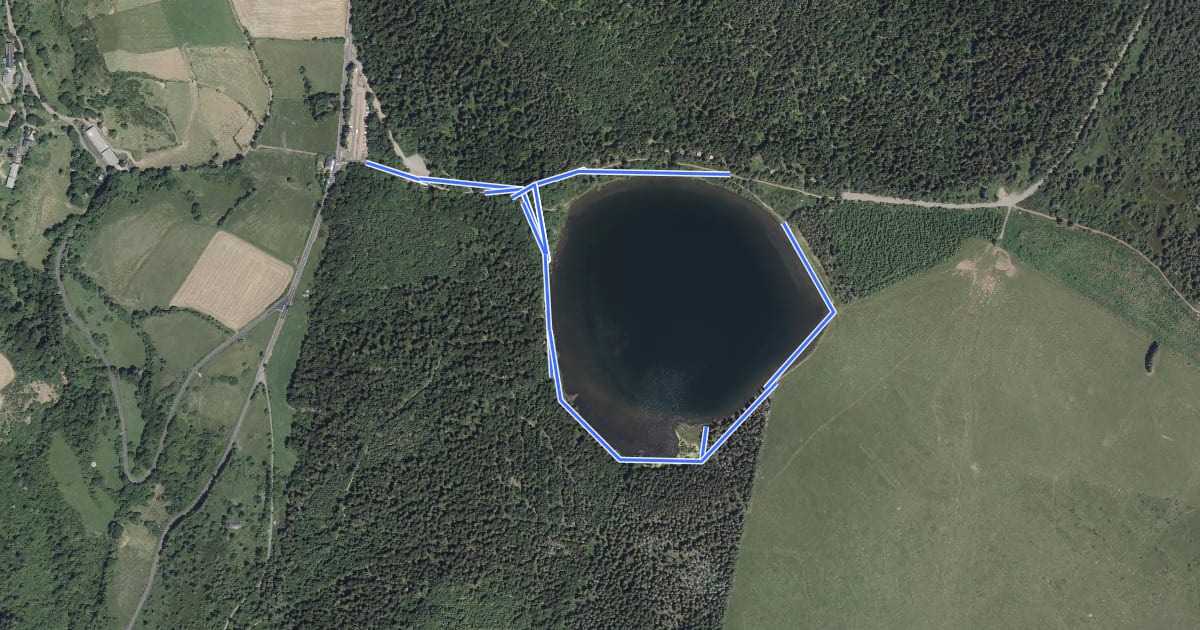Маршрут Tour du lac de Servieres на спутниковом снимке