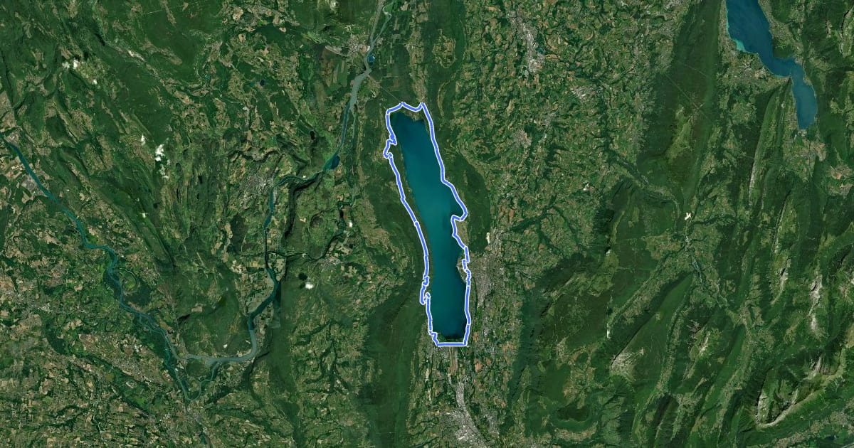 Маршрут Tour du lac du Bourget на спутниковом снимке