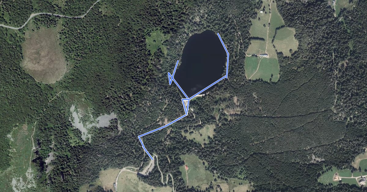 Маршрут Tour du Lac Vert на спутниковом снимке