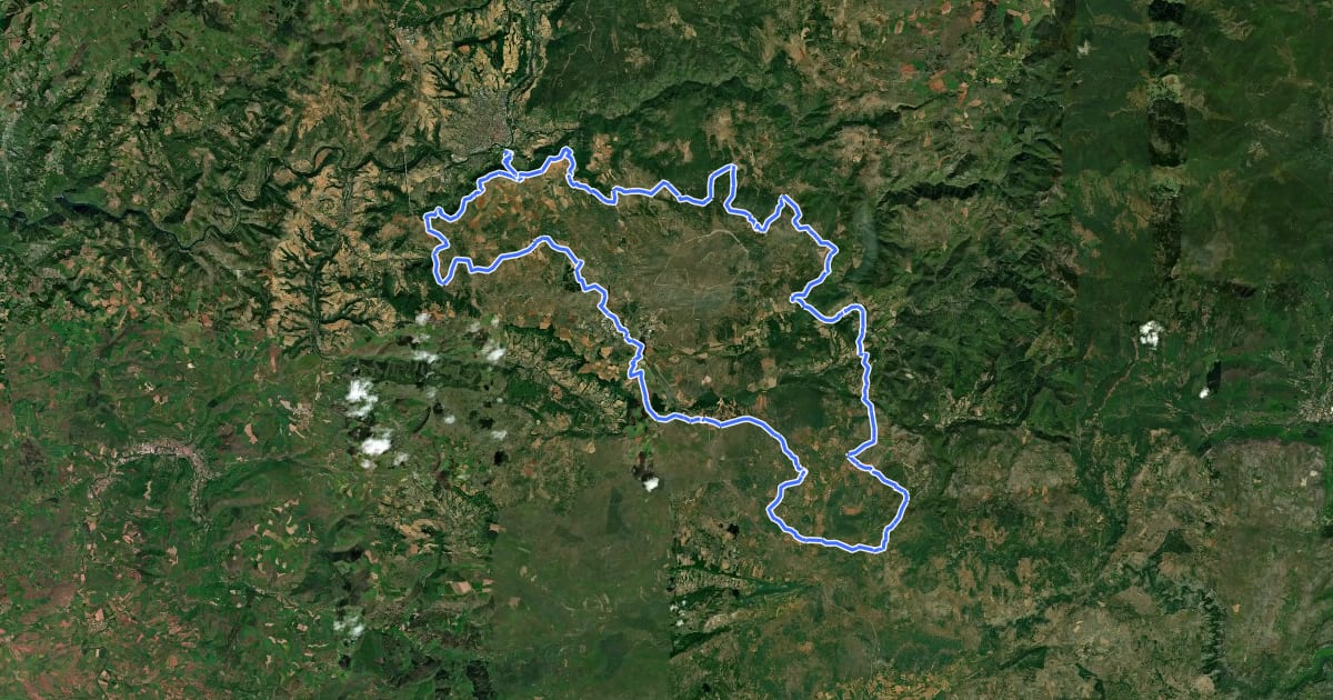 Маршрут Tour du Larzac - tracé principal на спутниковом снимке