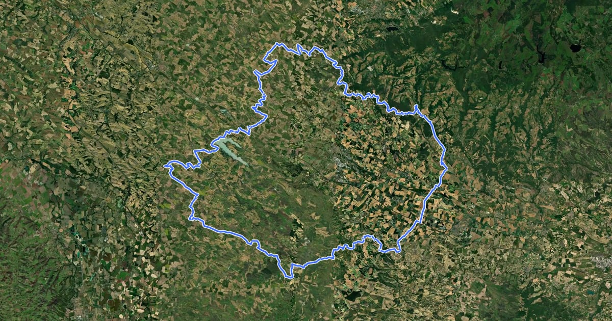 Маршрут Tour du Lauragais на спутниковом снимке
