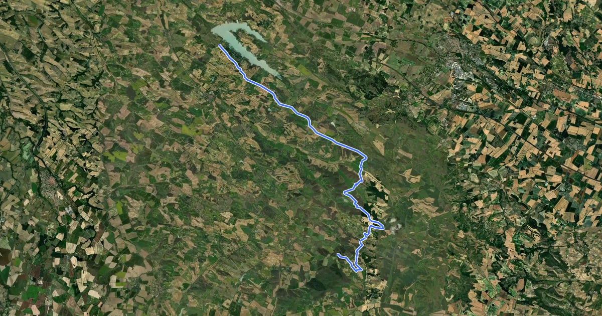 Маршрут Tour du Lauragais, variante Saint-Amans на спутниковом снимке