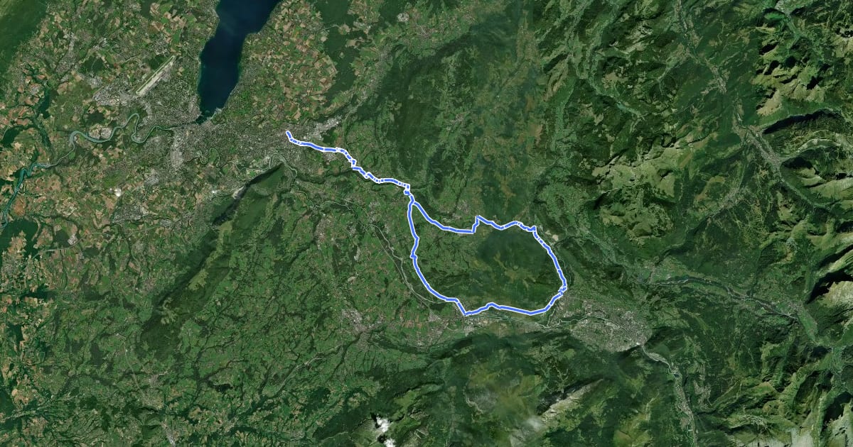 Маршрут Tour du Môle long depuis Annemasse на спутниковом снимке