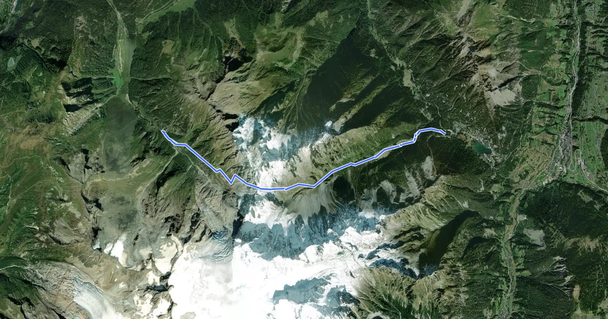 Маршрут Tour Du Mont Blanc - Variante de la Fenêtre d'Arpette на спутниковом снимке