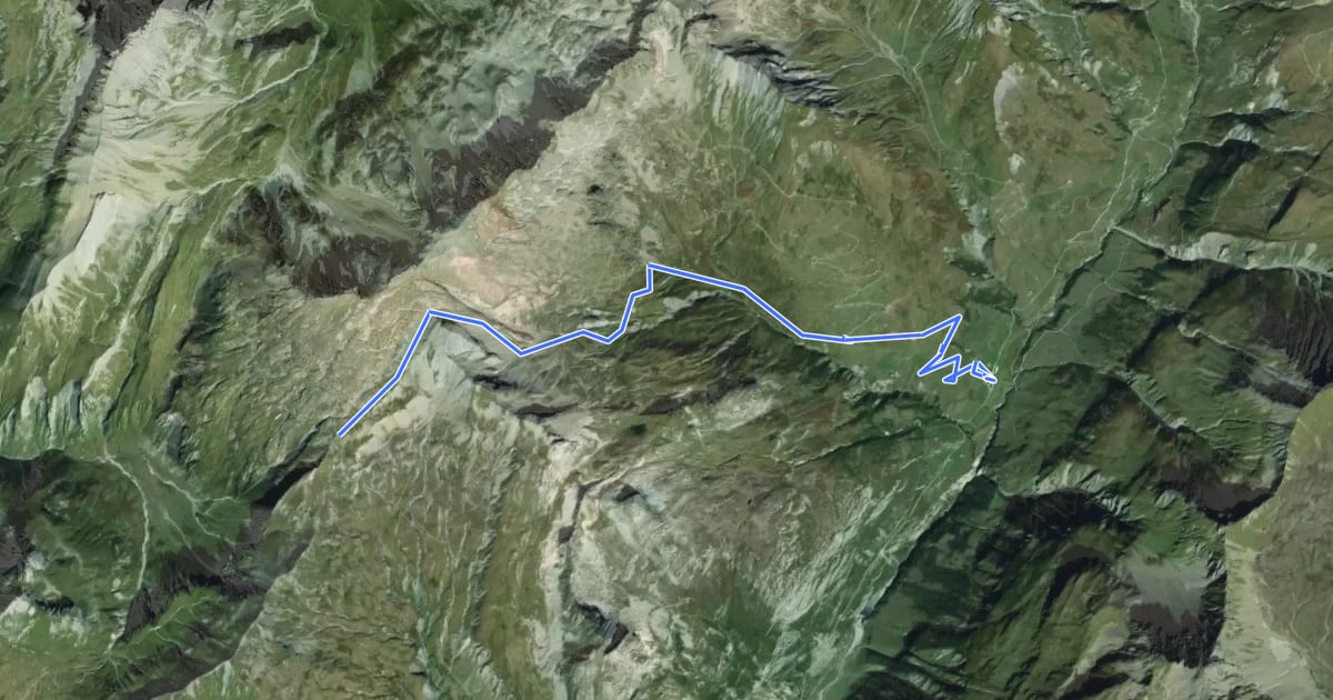 Маршрут Tour Du Mont Blanc - Variante du Col des Fours на спутниковом снимке