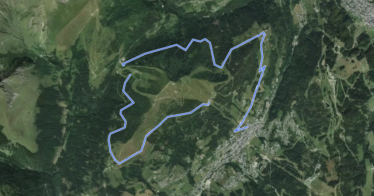 Маршрут Tour du Mont-Chéry на спутниковом снимке