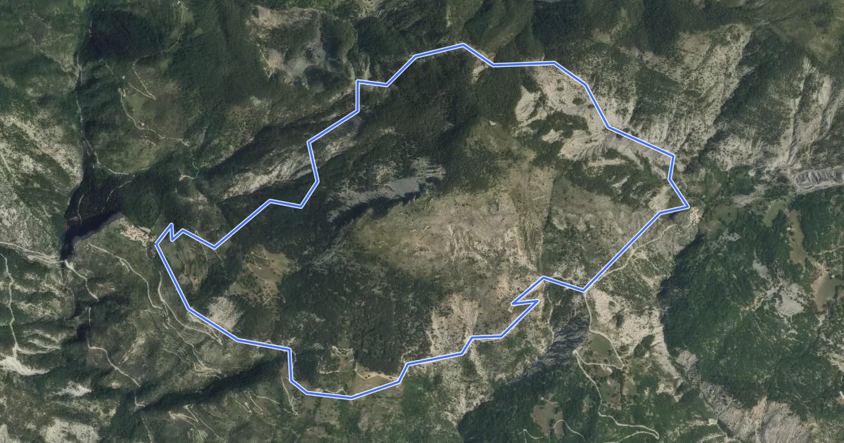 Маршрут Tour du Mont d'Auvare на спутниковом снимке