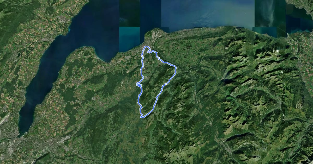 Маршрут Tour du Mont d'Hermone на спутниковом снимке