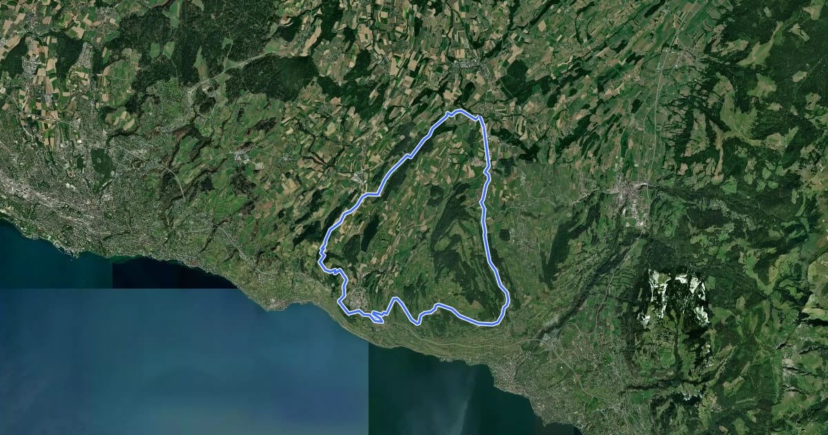 Маршрут Tour du Mont Pélerin на спутниковом снимке