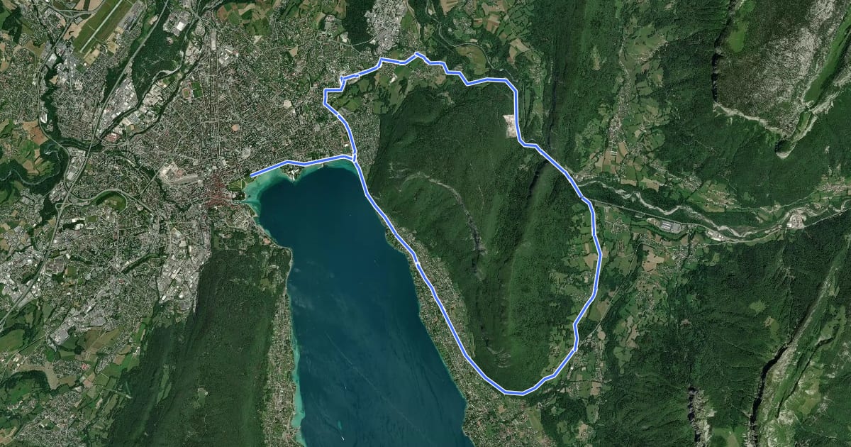 Маршрут Tour du Mont Veyrier на спутниковом снимке