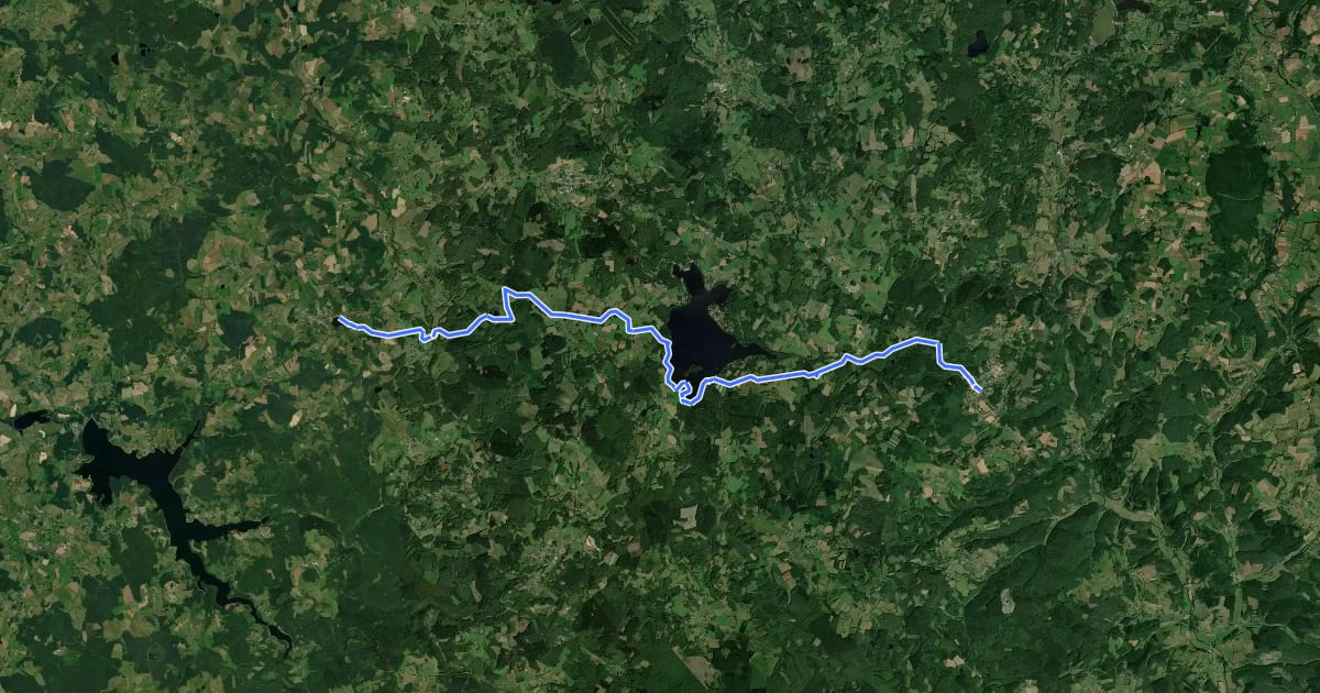 Маршрут Tour du Morvan - Variante Ouroux - Moux на спутниковом снимке