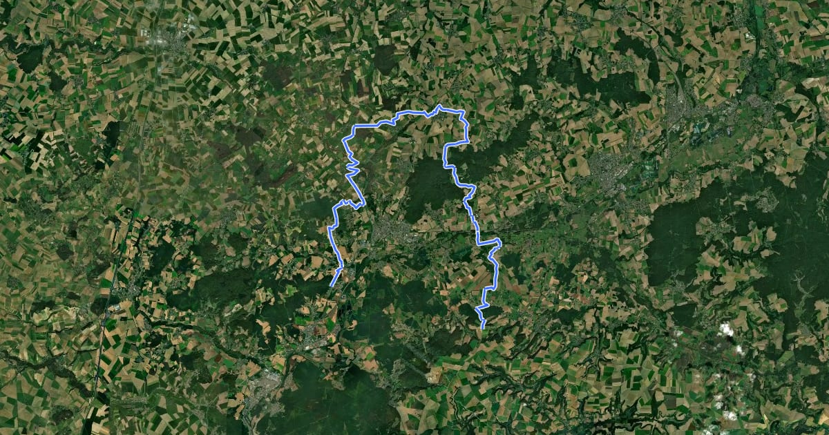 Маршрут Tour du Noyonnais на спутниковом снимке