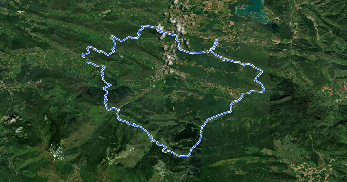 Маршрут Tour du Pays d'Olmes на спутниковом снимке