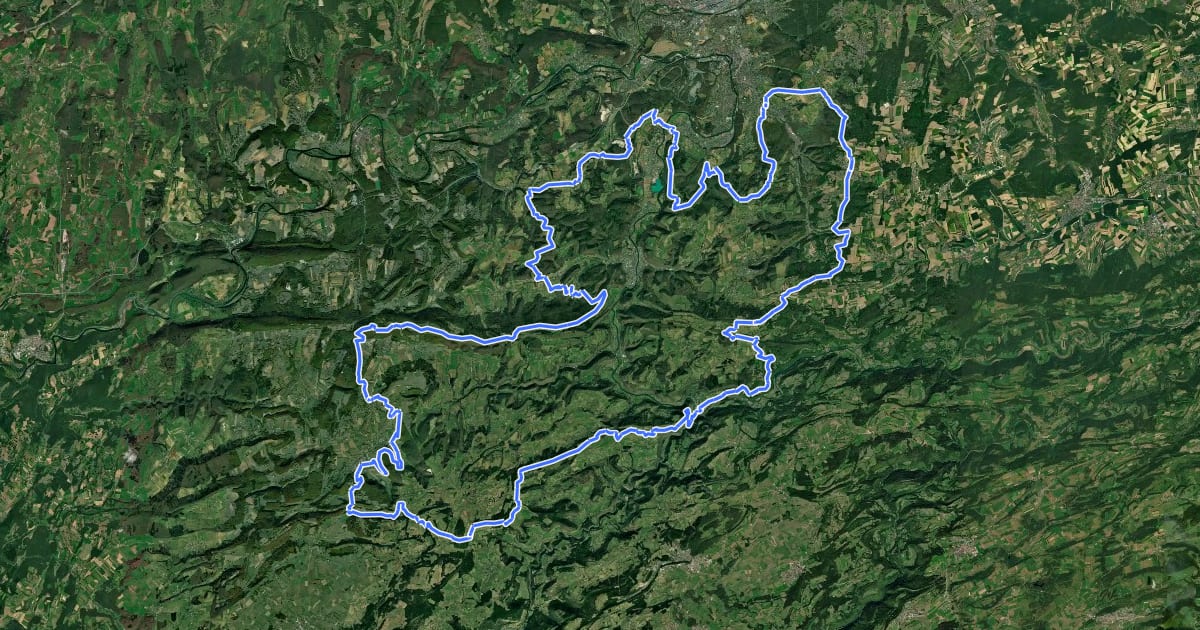 Маршрут Tour du Pays de Montbéliard на спутниковом снимке