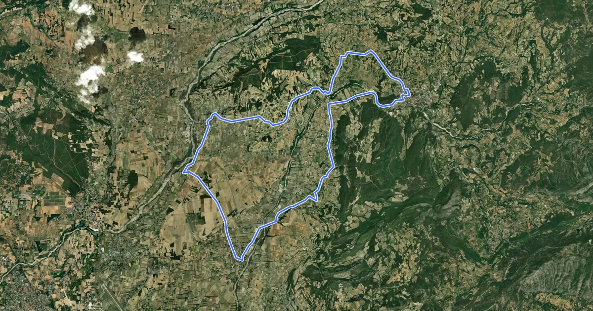 Маршрут Tour du Pays Vaison Ventoux на спутниковом снимке