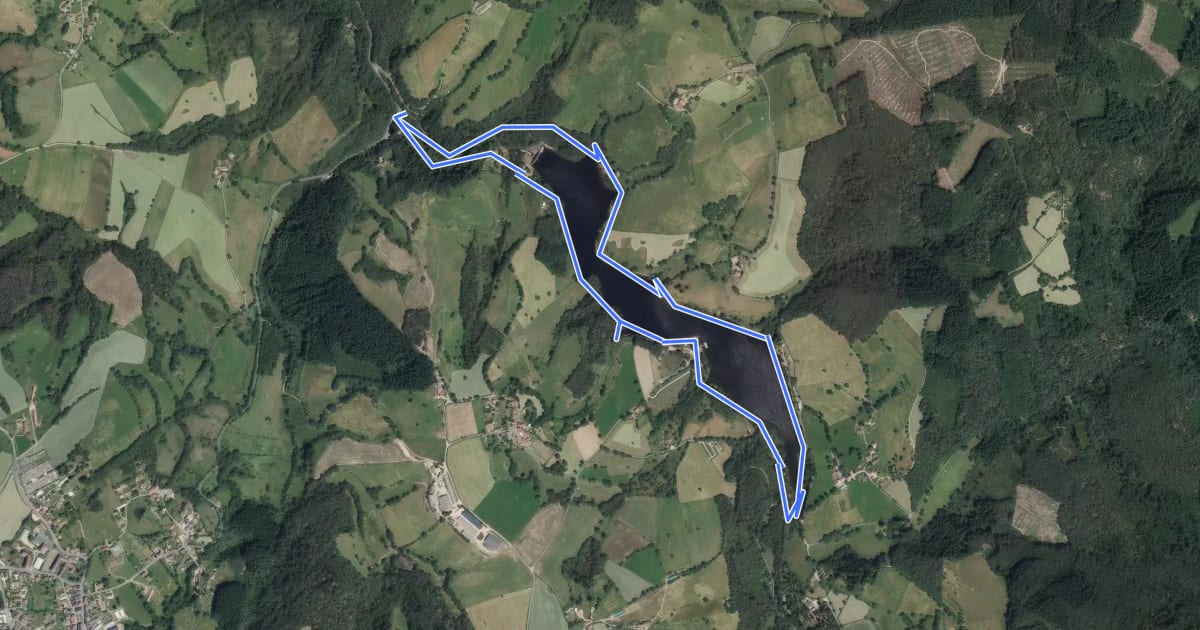 Маршрут Tour du plan d'eau de Saint-Clément на спутниковом снимке