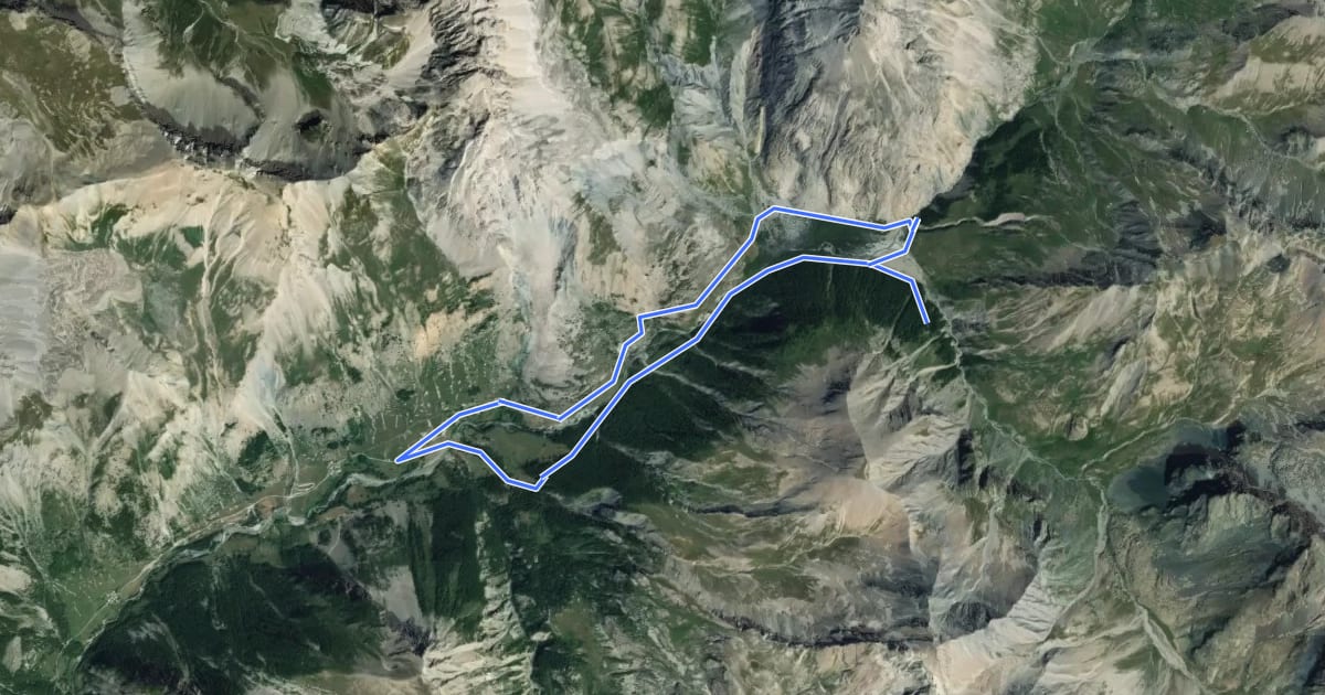Маршрут Tour du Plan de Parouart на спутниковом снимке