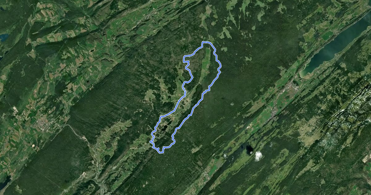 Маршрут Tour du Risoux на спутниковом снимке