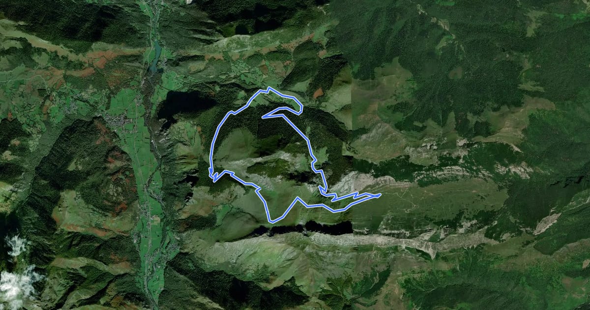 Маршрут Tour du Séserite на спутниковом снимке