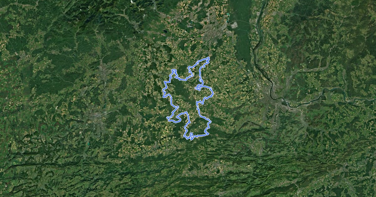 Маршрут Tour du Sundgau на спутниковом снимке