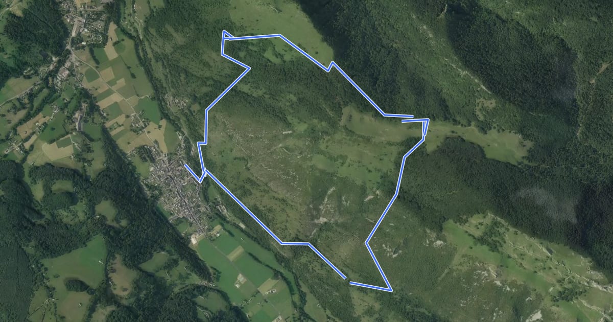 Маршрут Tour du Theilhet на спутниковом снимке