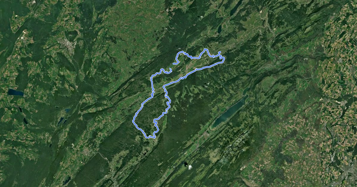 Маршрут Tour du Val de Mouthe-Chapelle des bois на спутниковом снимке