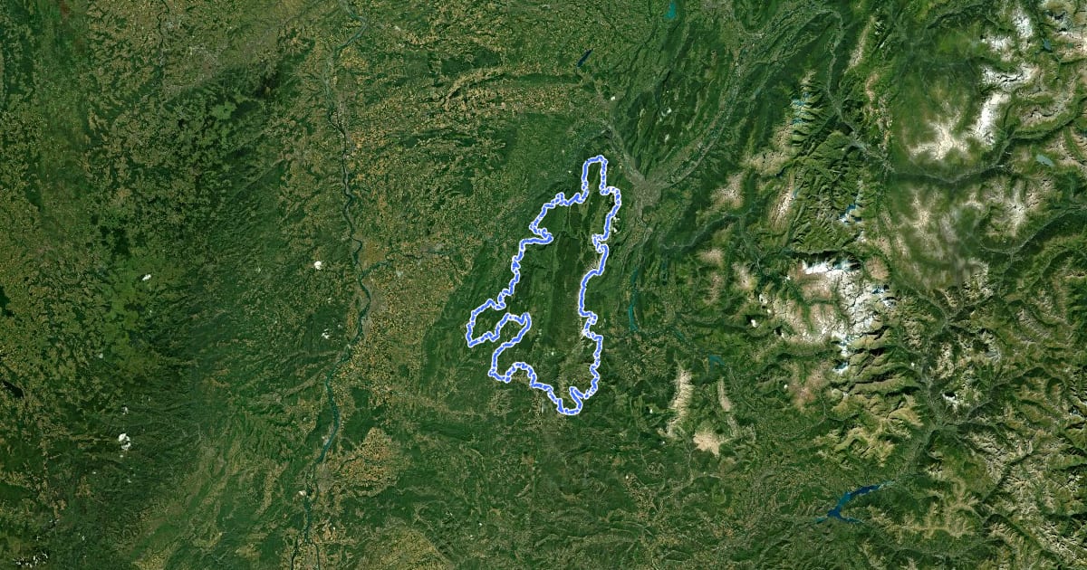 Маршрут Tour du Vercors à pied на спутниковом снимке