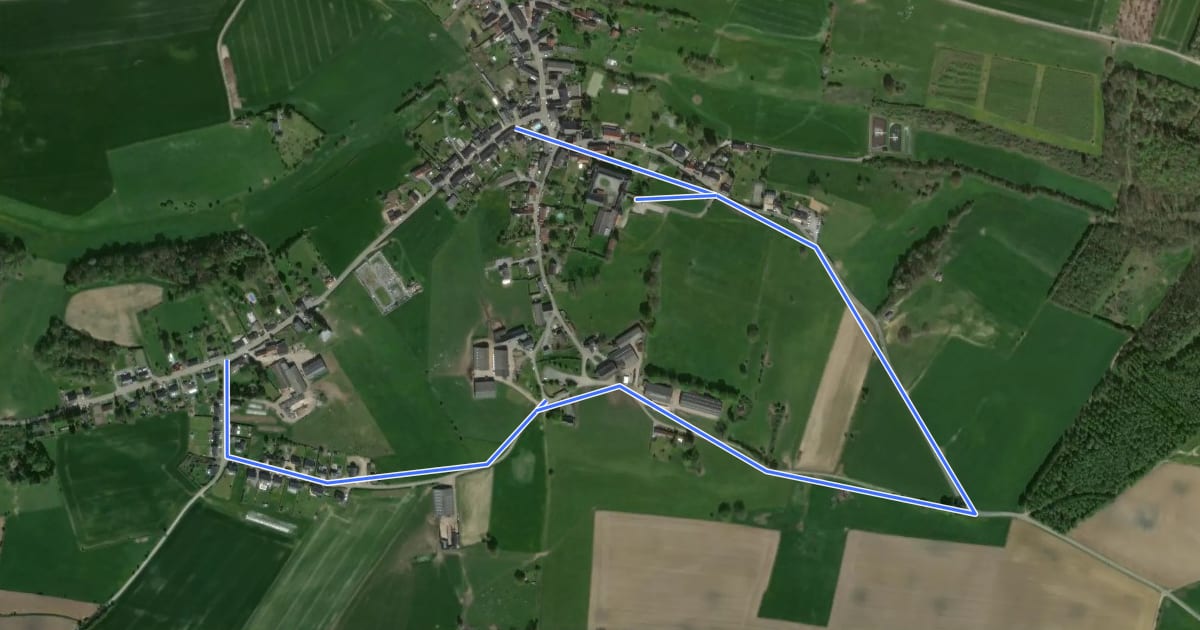 Маршрут Tour du Village (Falaën) на спутниковом снимке