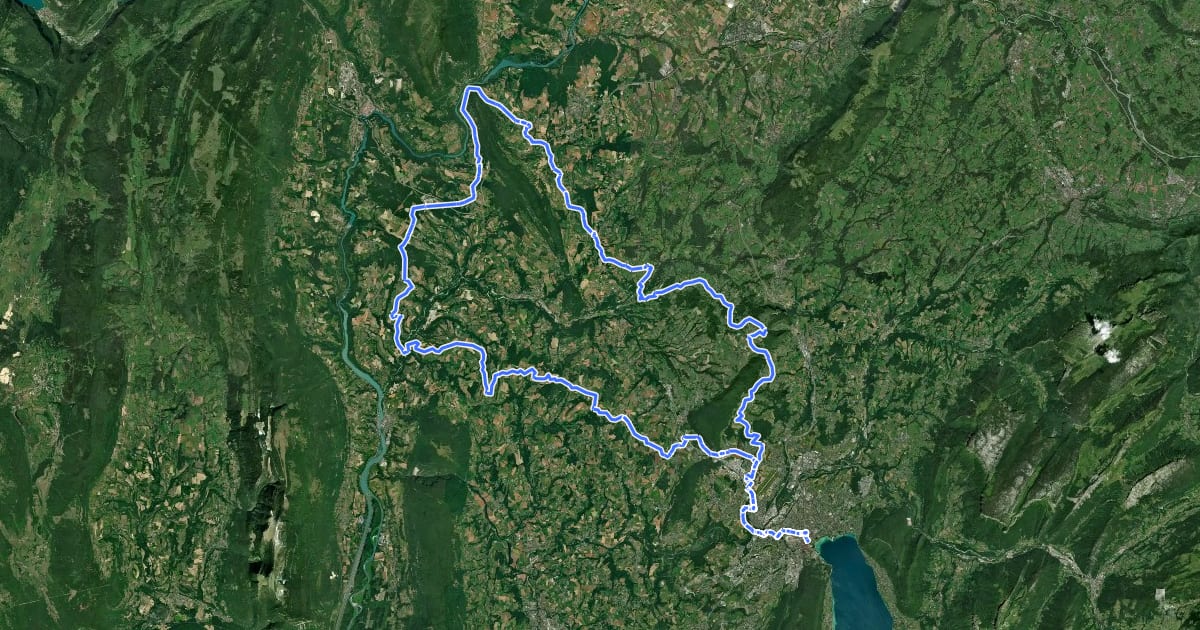 Маршрут Tour du Vuache на спутниковом снимке