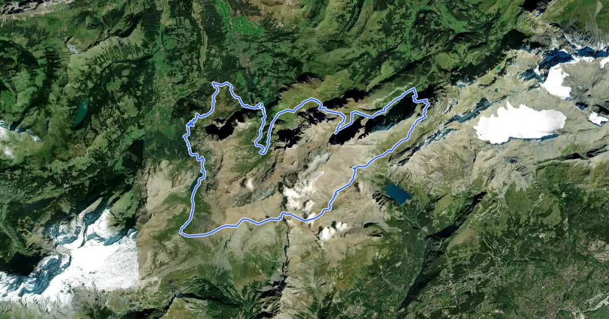 Маршрут Tour du Wildhorn на спутниковом снимке