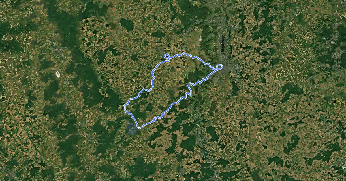 Маршрут Tour entre Côtes de Moselle et Côtes de Meuse на спутниковом снимке