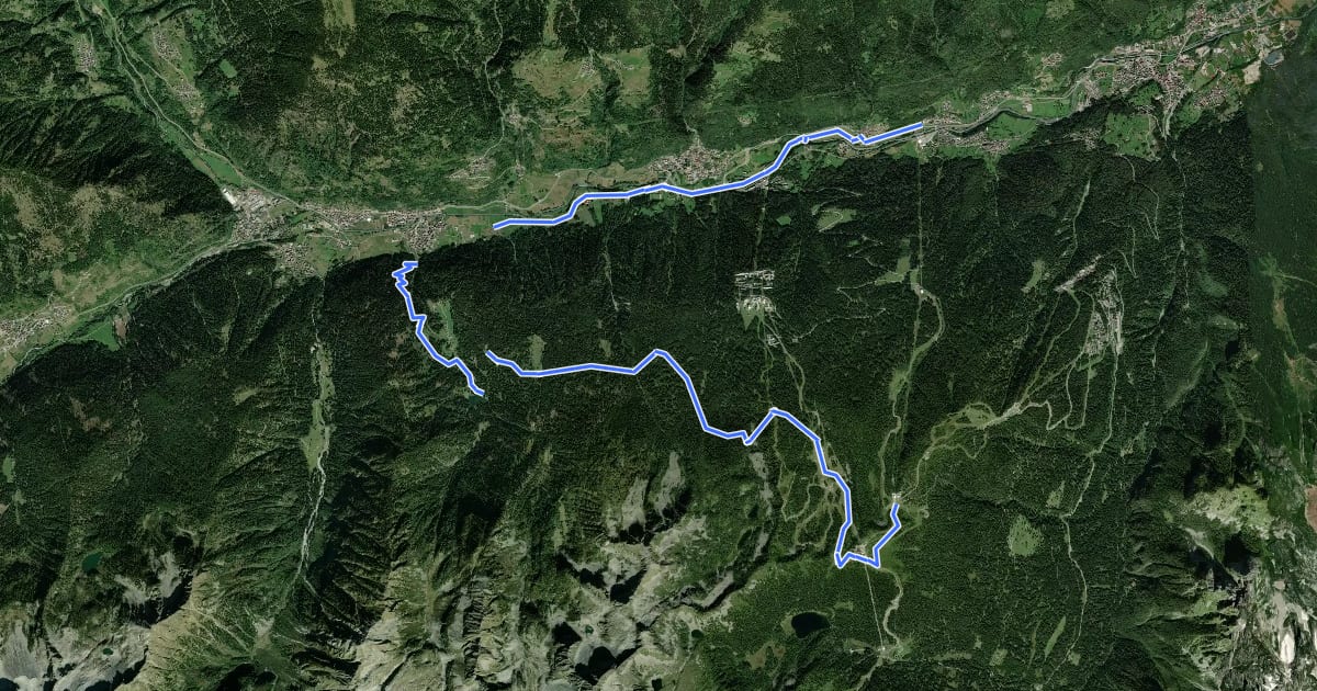 Маршрут Tour Lago dei Caprioli на спутниковом снимке