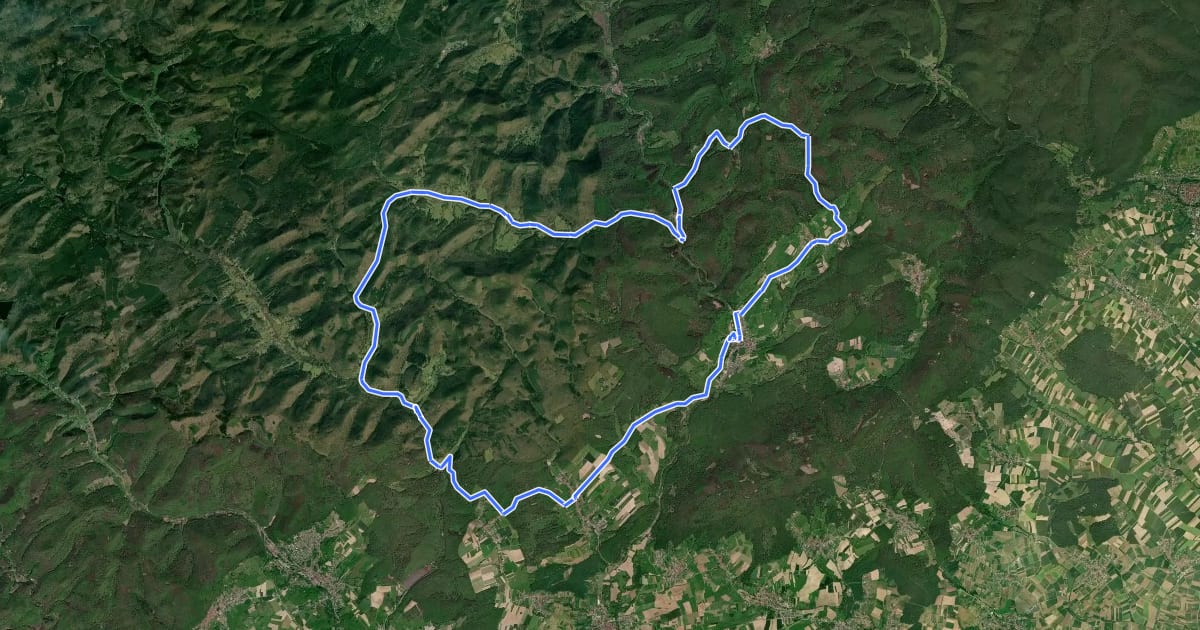 Маршрут Tour vélo rouge на спутниковом снимке